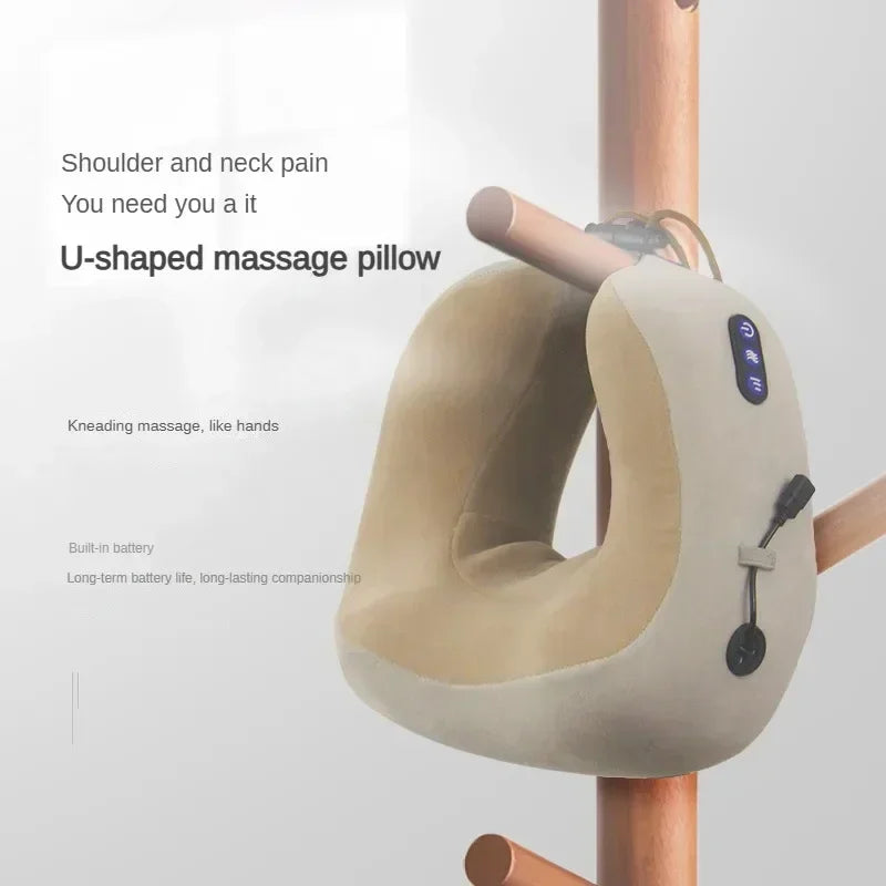 Kabelloses U-förmiges Nackenmassagekissen mit Wärmefunktion