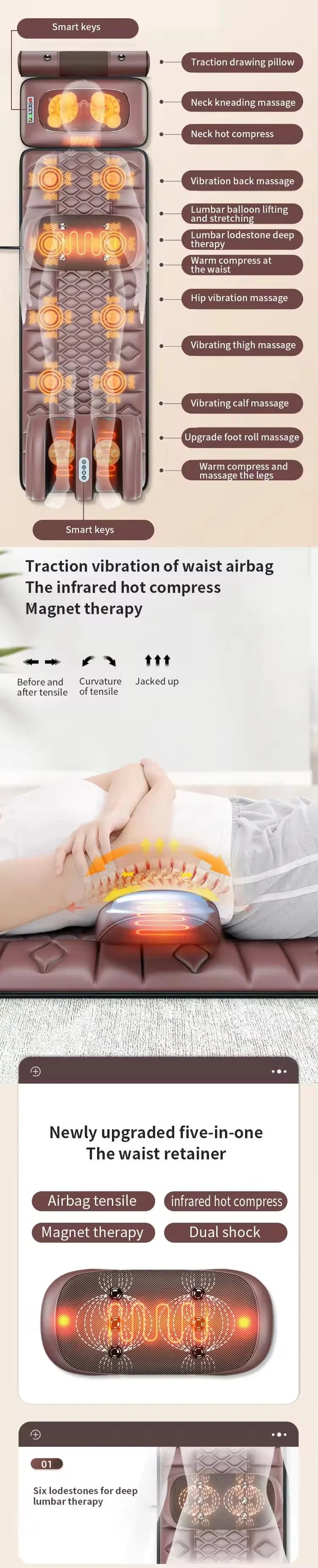 Ganzkörpermassagegerät mit Infrarot & Wärmefunktion