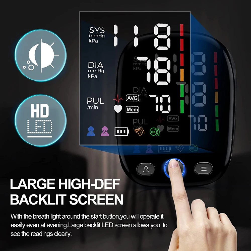 Automatisches Oberarm-Blutdruckmessgerät mit LED-Display