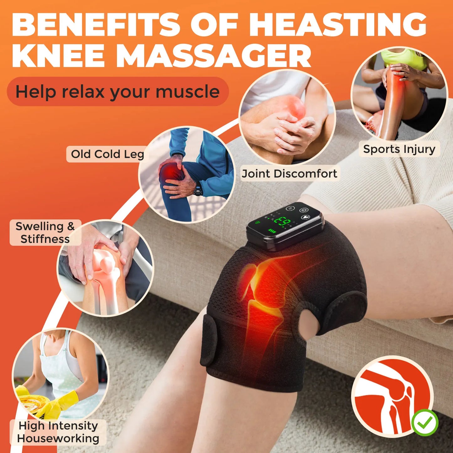 Kabellose Heiz- & Massage-Kniebandage